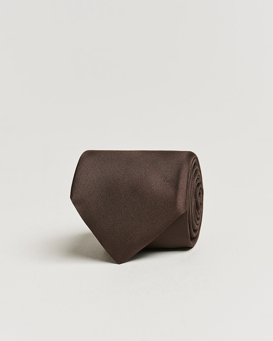 Hombres | Corbatas | Stenströms | Silk Tie Brown
