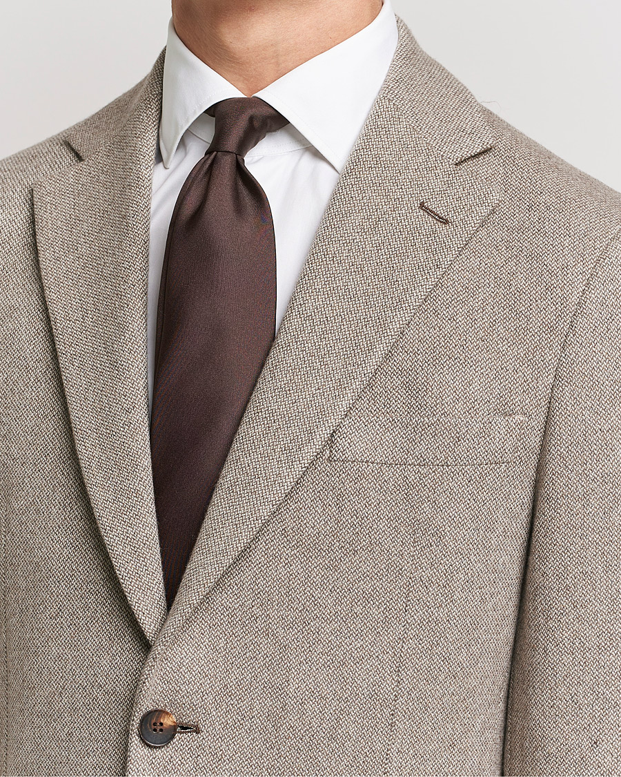 Hombres | Corbatas | Stenströms | Silk Tie Brown
