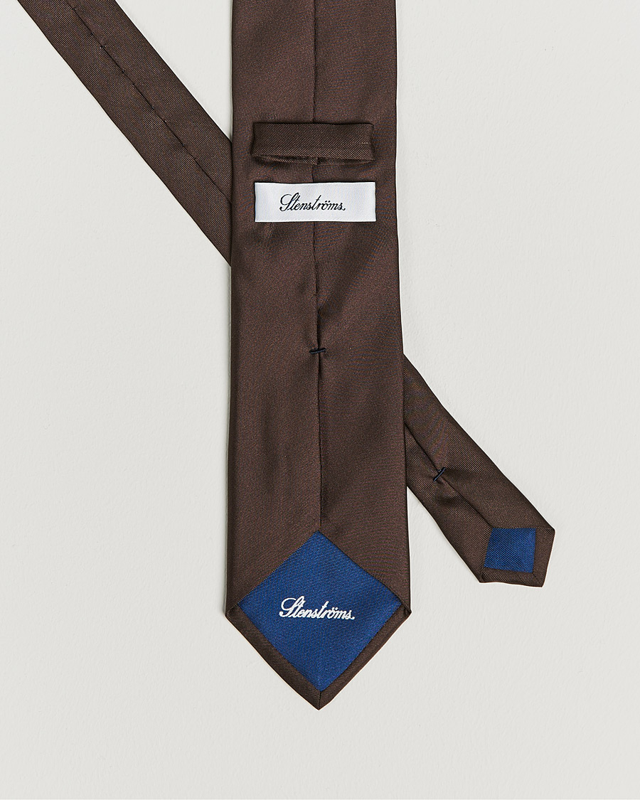 Hombres | Corbatas | Stenströms | Silk Tie Brown