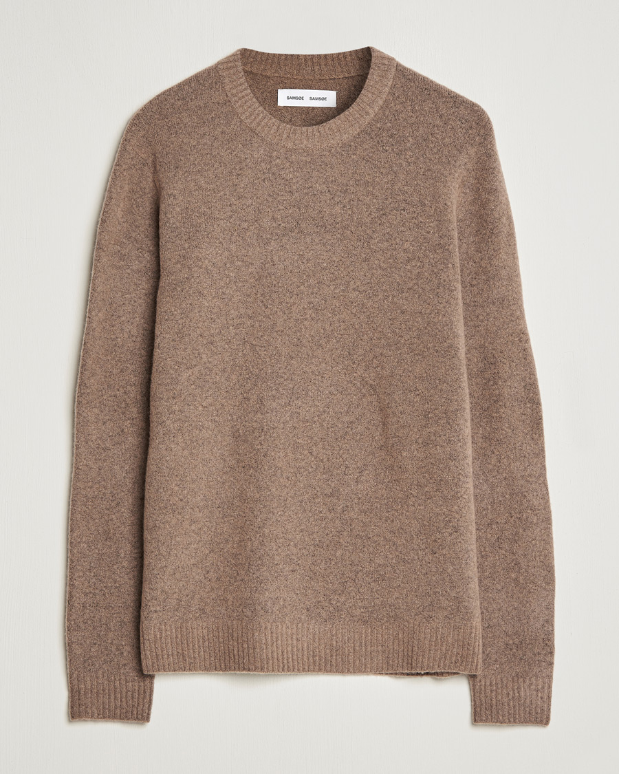 Hombres | Jerséis y prendas de punto | Samsøe Samsøe | Samsøe & Samsøe Butler Yak Crew Neck Stone Grey