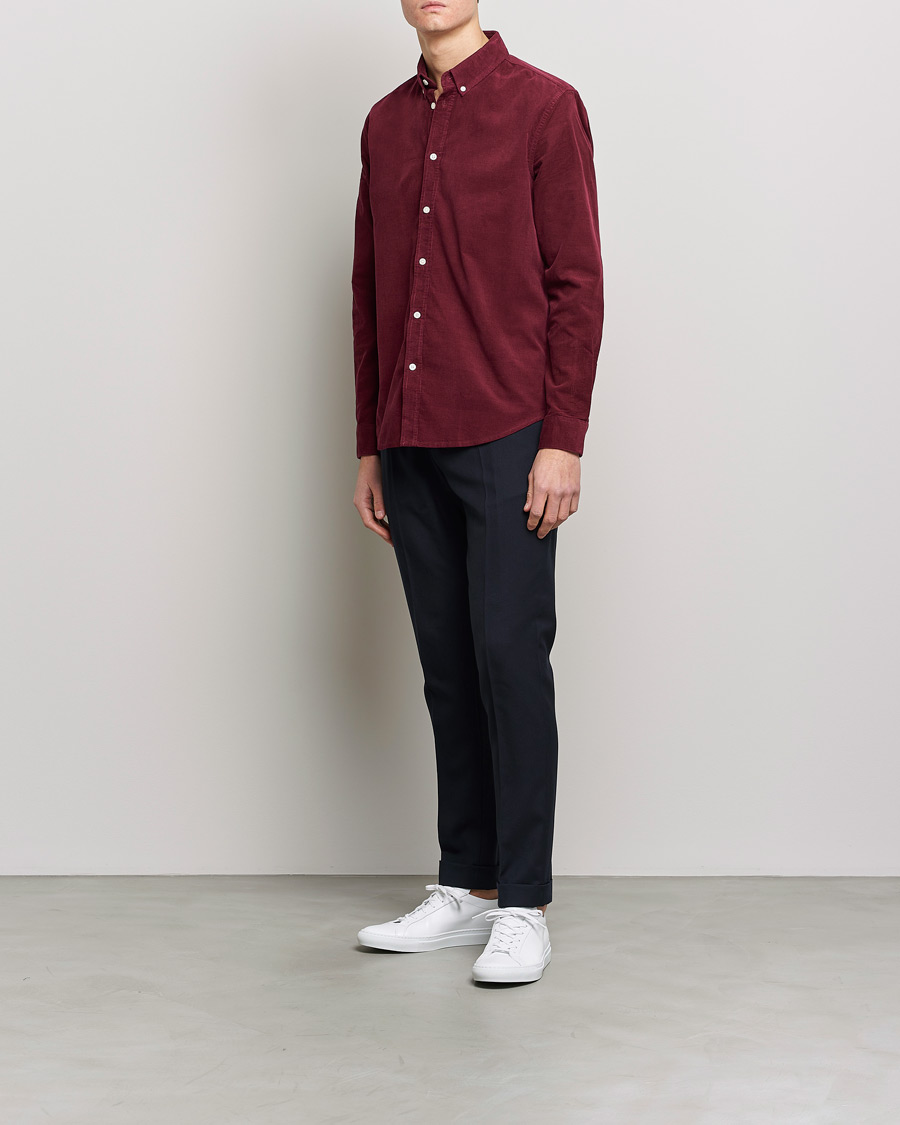 Hombres | Camisas | Samsøe Samsøe | Samsøe & Samsøe Liam Organic Cotton Corduroy Shirt Windsor Wine