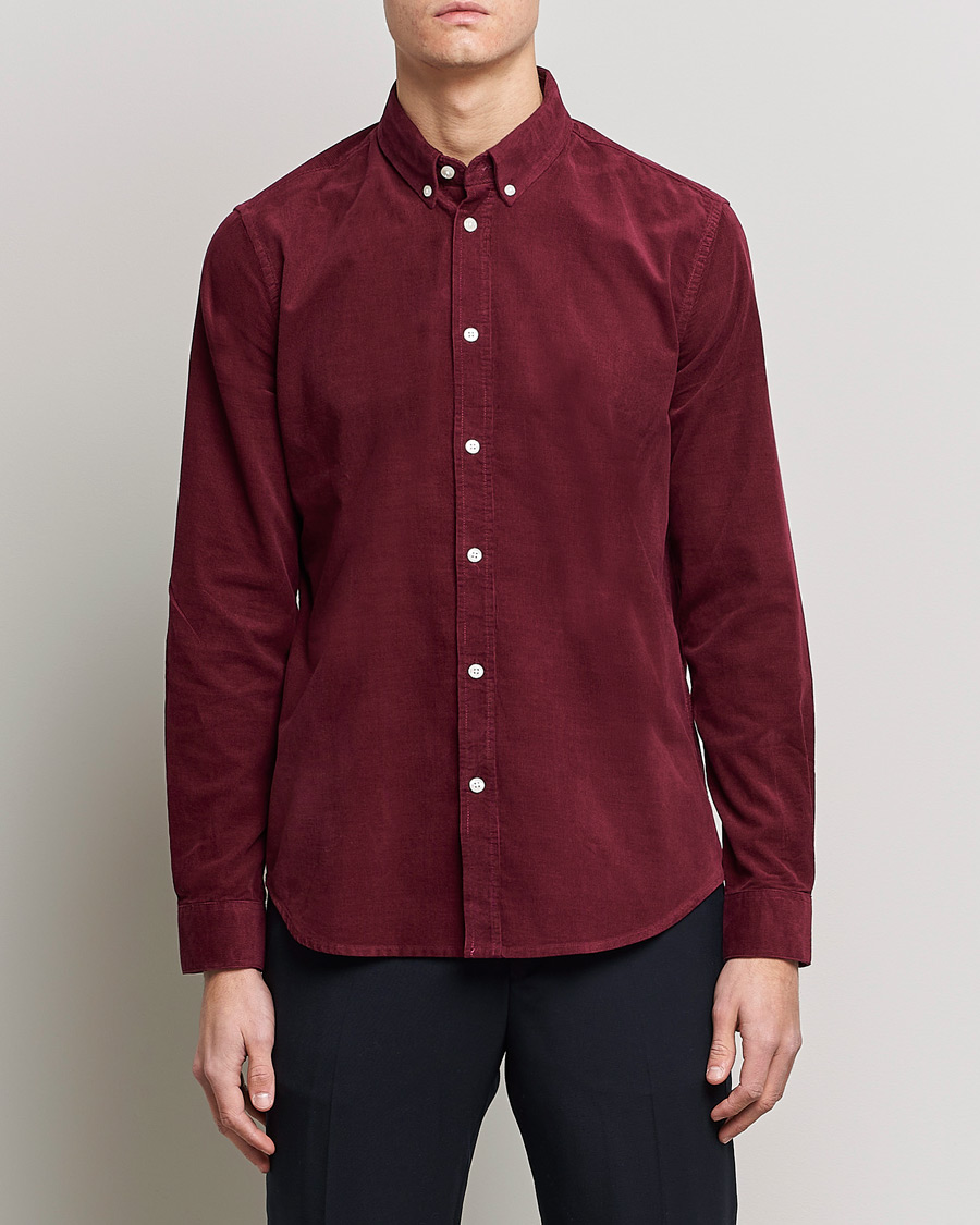 Hombres | Camisas | Samsøe Samsøe | Samsøe & Samsøe Liam Organic Cotton Corduroy Shirt Windsor Wine