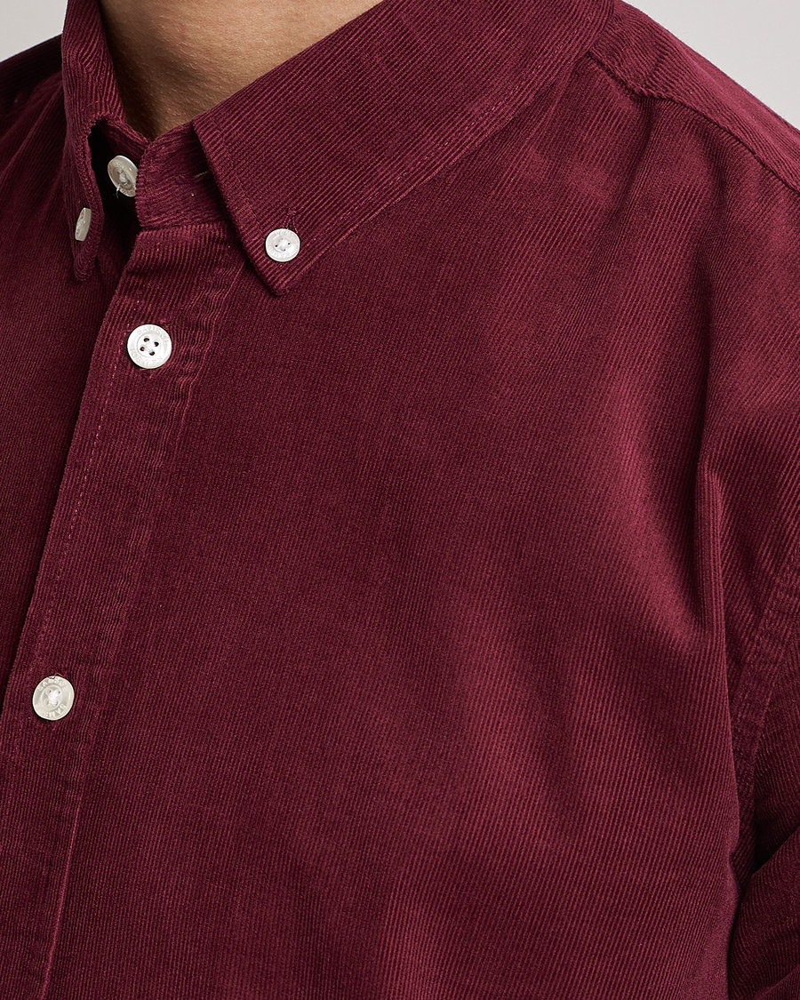 Hombres | Camisas | Samsøe Samsøe | Samsøe & Samsøe Liam Organic Cotton Corduroy Shirt Windsor Wine