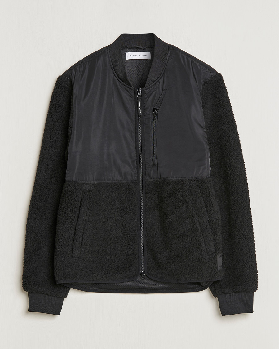 Hombres | Jerséis y prendas de punto | Samsøe Samsøe | Samsøe & Samsøe Rasmus Fleece Full Zip Black