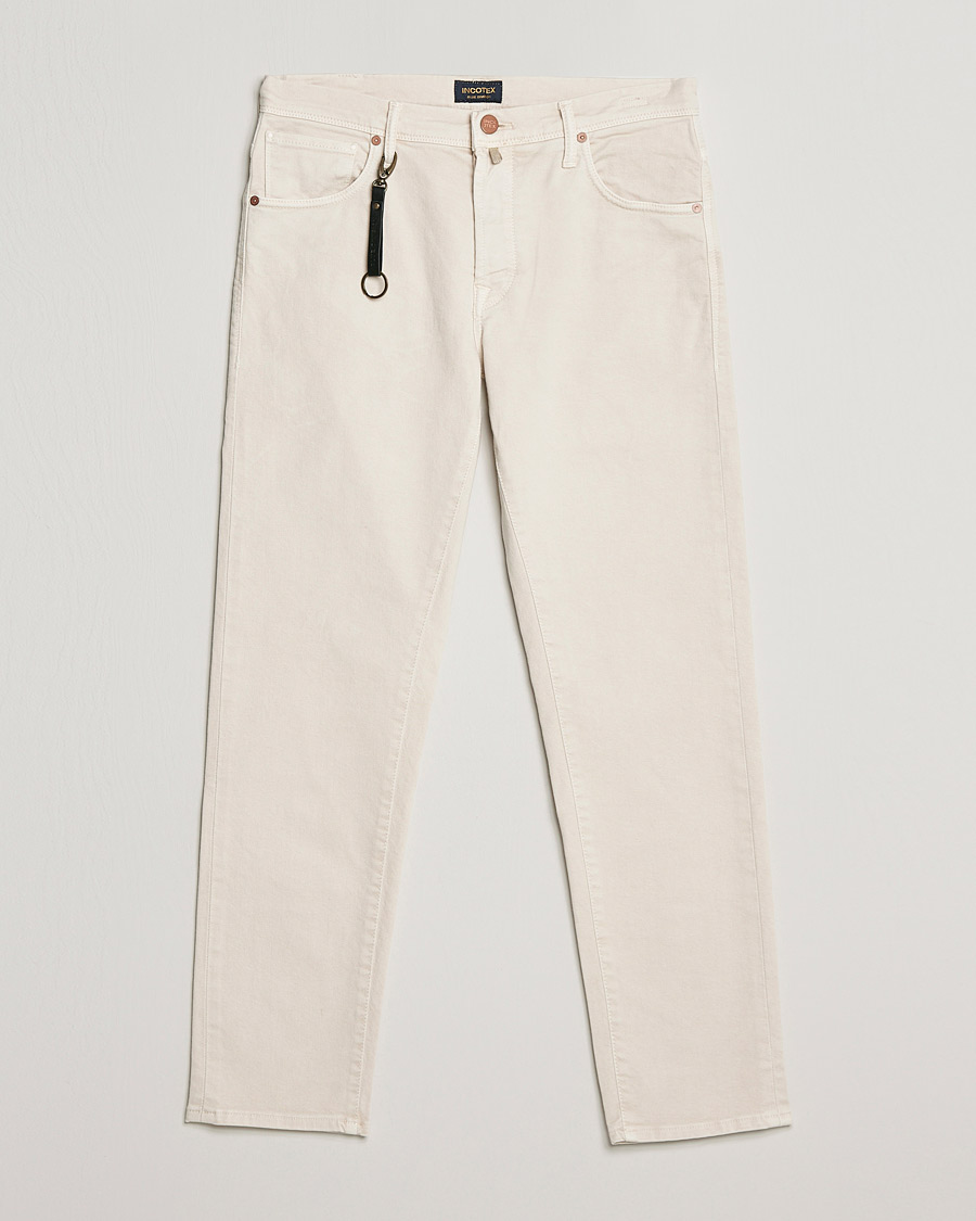 Hombres | Pantalones | Incotex | Bull Denim 5-Pocket Pants White