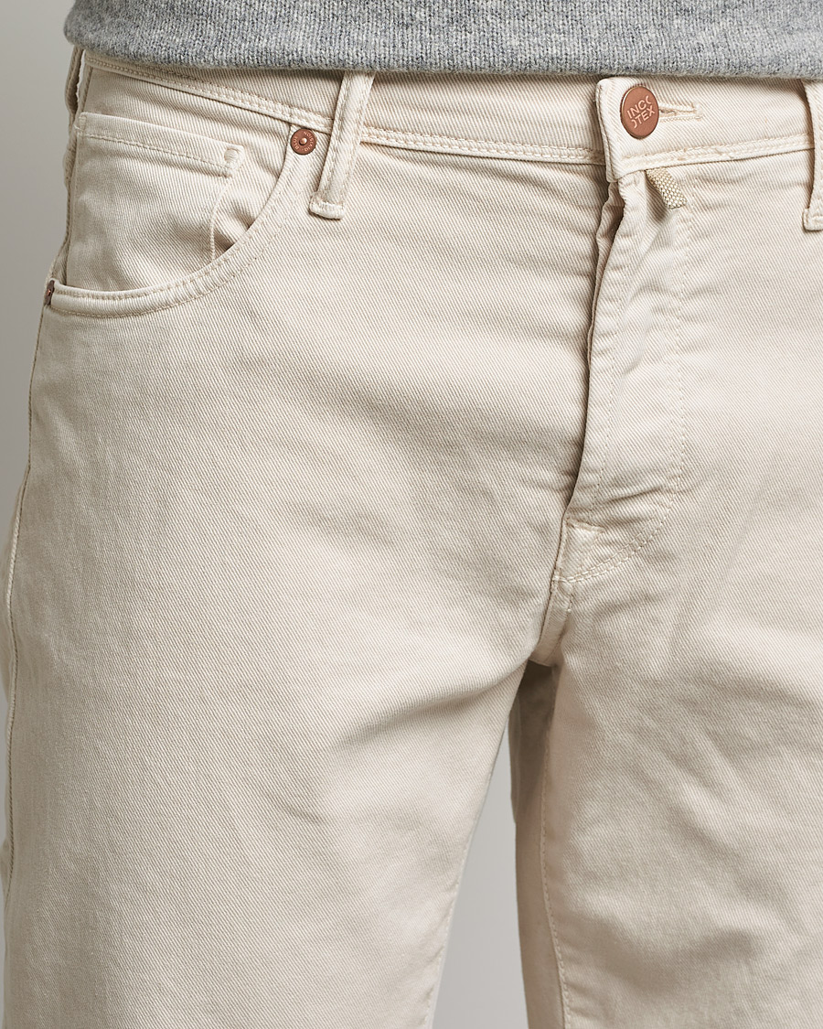 Hombres | Pantalones | Incotex | Bull Denim 5-Pocket Pants White