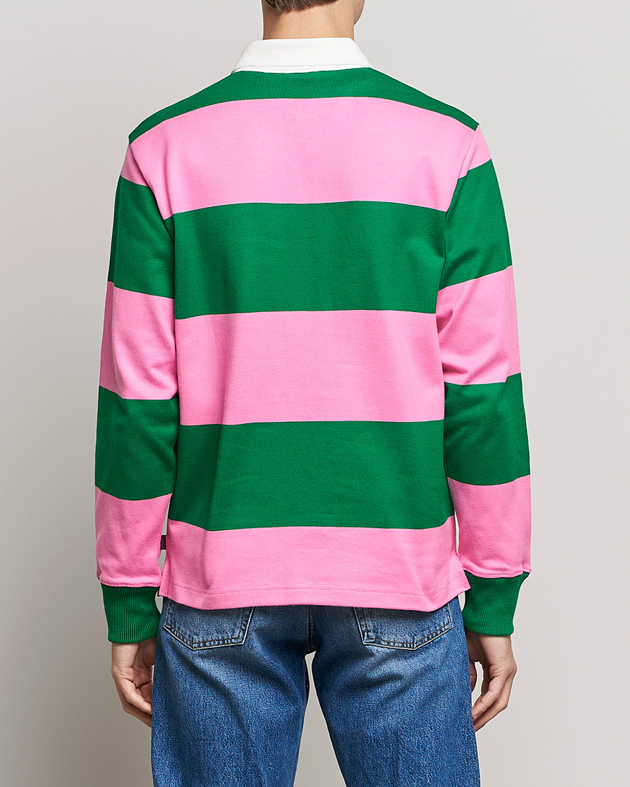 Hombres | Jerséis y prendas de punto | Rowing Blazers | Block Stripe Rugby Pink/Green