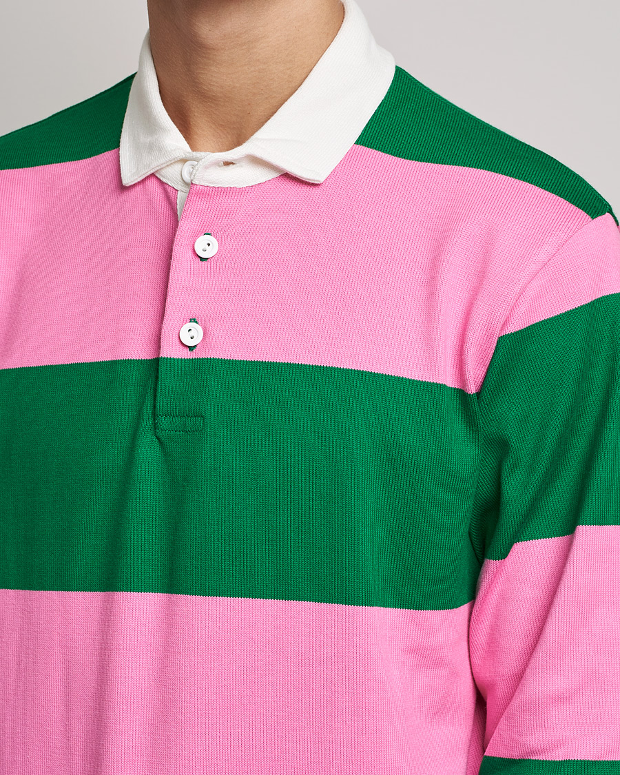 Hombres | Jerséis y prendas de punto | Rowing Blazers | Block Stripe Rugby Pink/Green