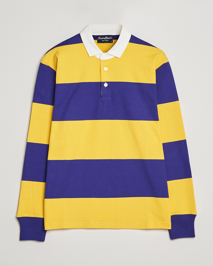 Hombres | Jerséis y prendas de punto | Rowing Blazers | Horizontal Stripe Rugby Gold/Purple