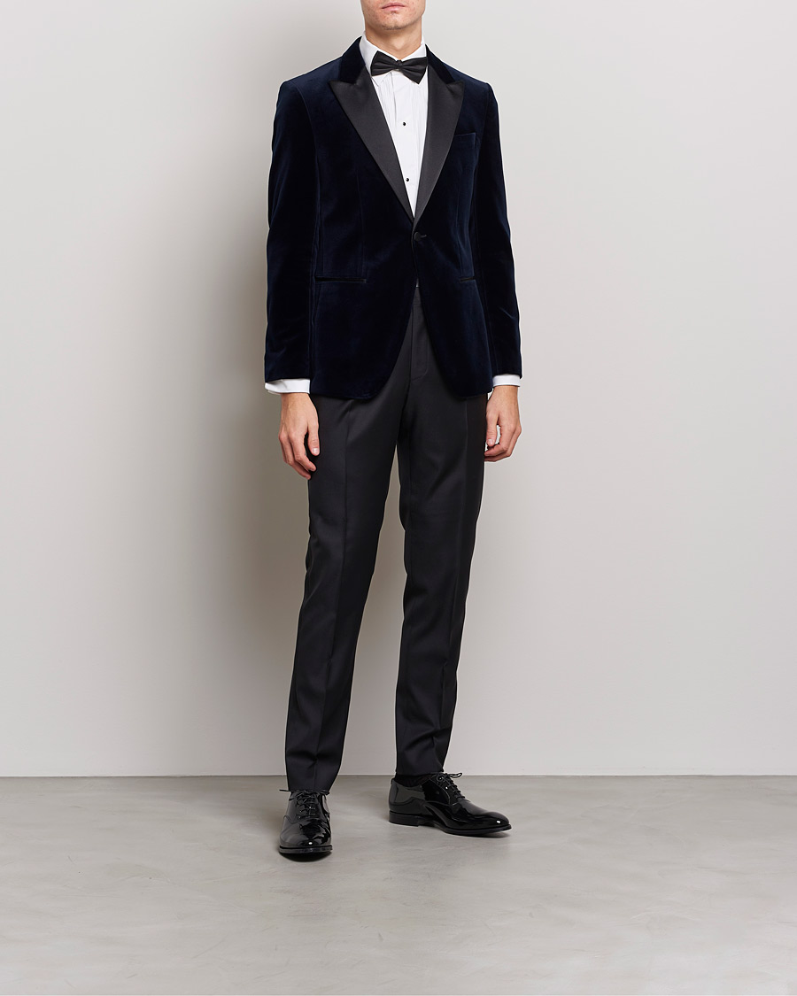 Hombres | Blazers | BOSS BLACK | Hutson Velvet Tuxedo Blazer Dark Blue