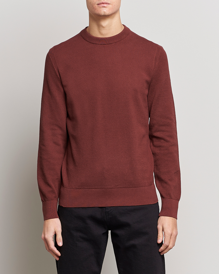 Hombres | Jerséis y prendas de punto | BOSS BLACK | Ecaio Knitted Structured Sweater Medium Brown