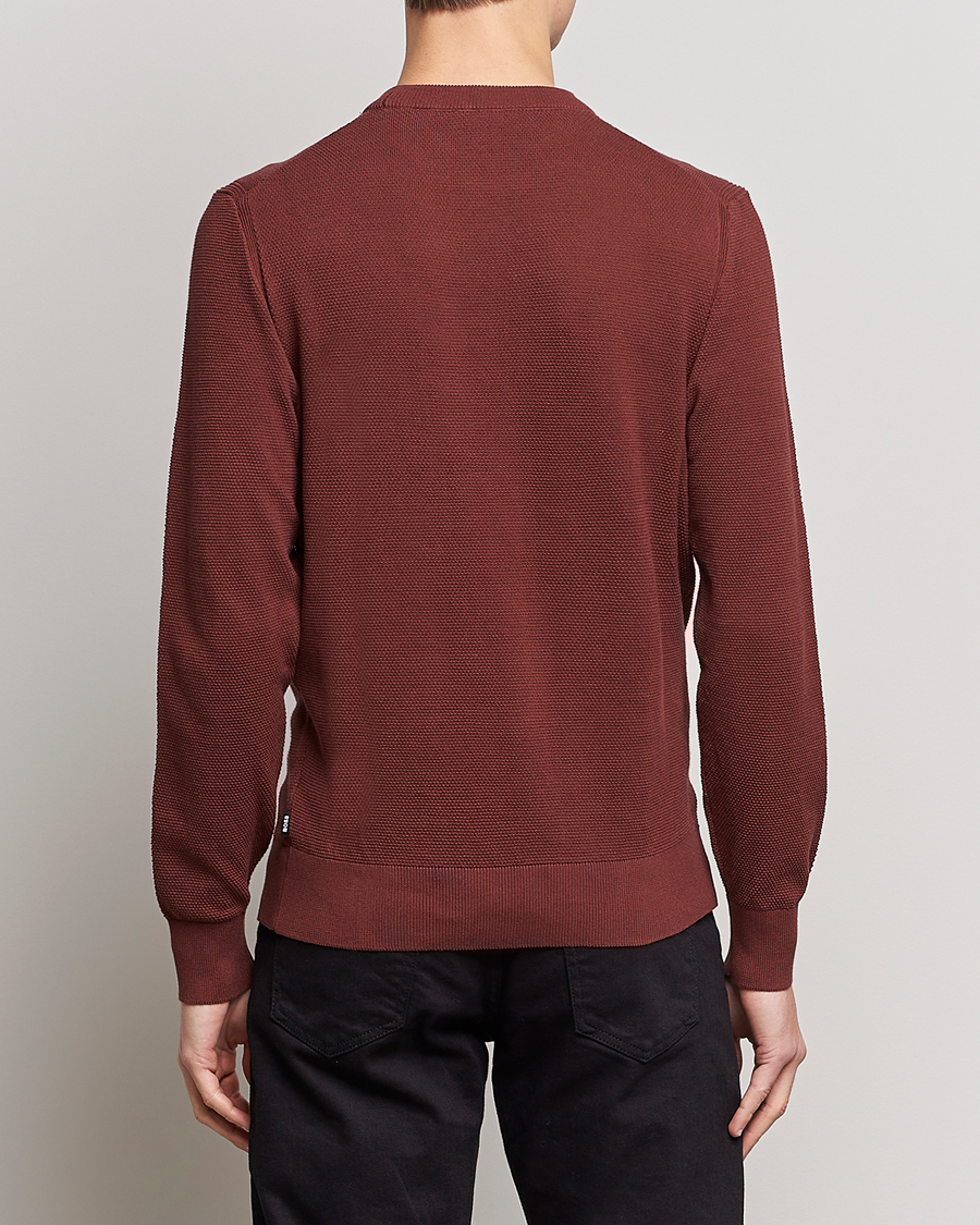 Hombres | Jerséis y prendas de punto | BOSS BLACK | Ecaio Knitted Structured Sweater Medium Brown