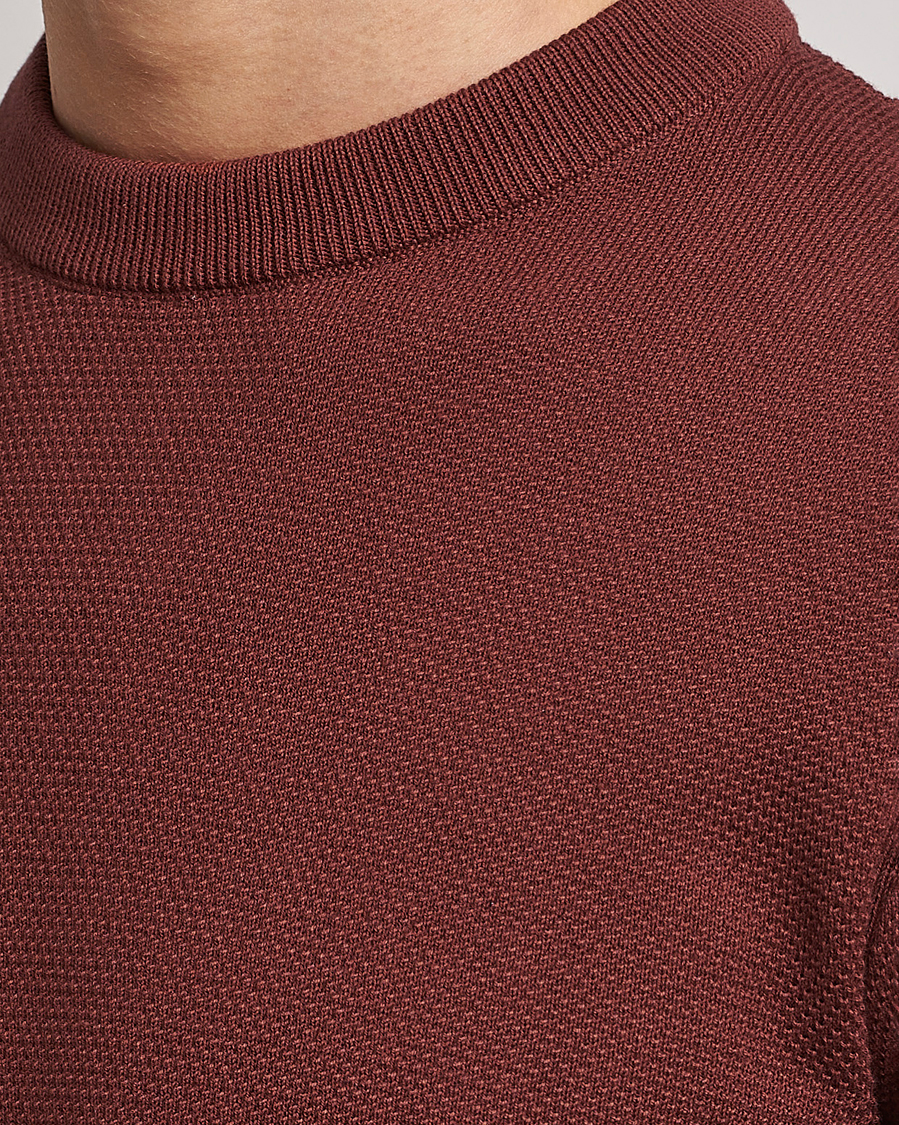 Hombres | Jerséis y prendas de punto | BOSS BLACK | Ecaio Knitted Structured Sweater Medium Brown