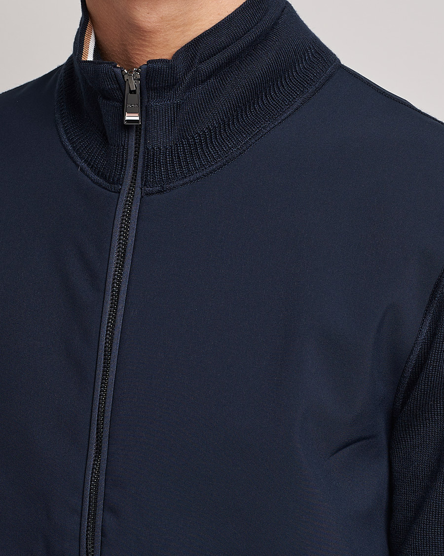 Hombres | Jerséis y prendas de punto | BOSS BLACK | Feloy Full Zip Dark Blue