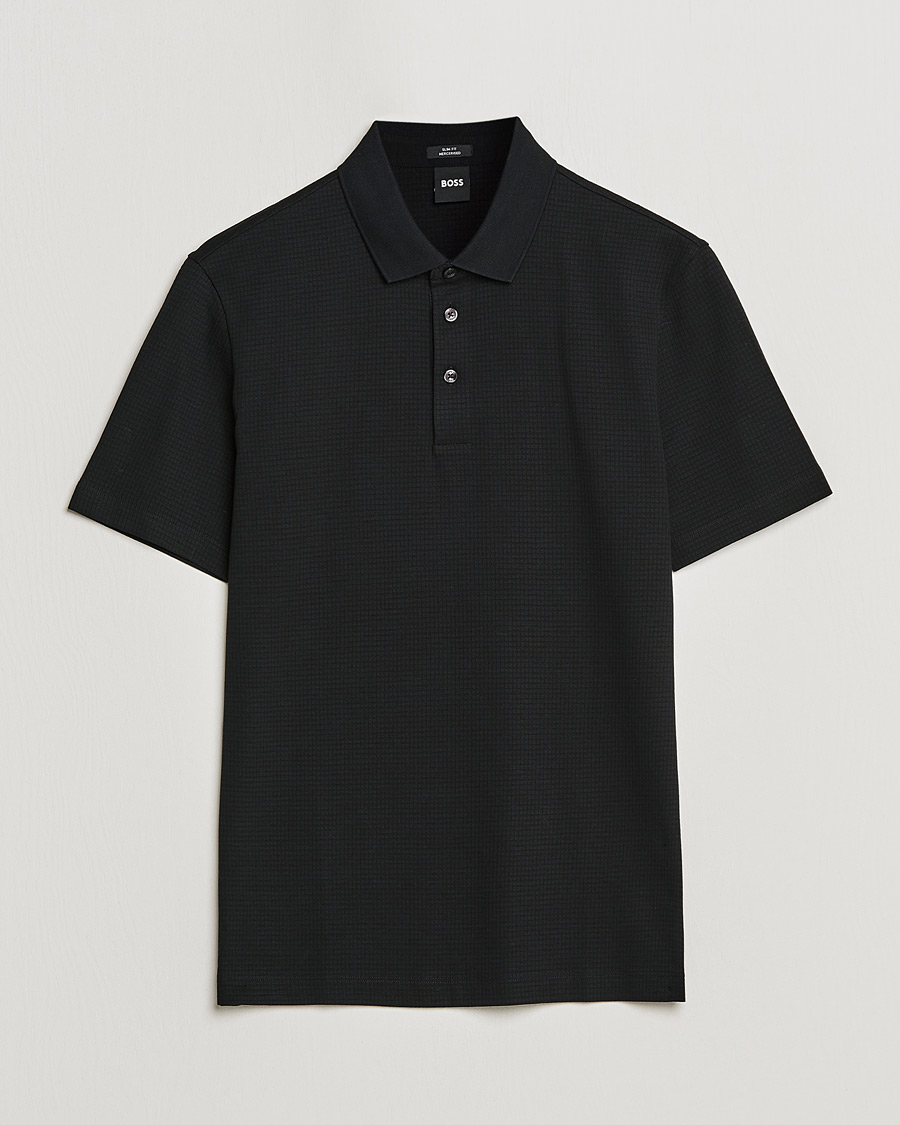 Hombres | Polos | BOSS BLACK | Pitton Waffle Polo Black