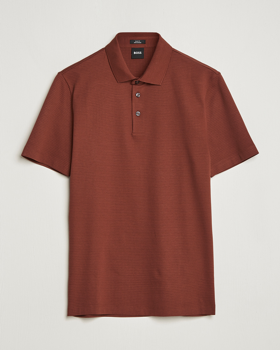 Hombres | Polos | BOSS BLACK | Pitton Waffle Polo Medium Brown