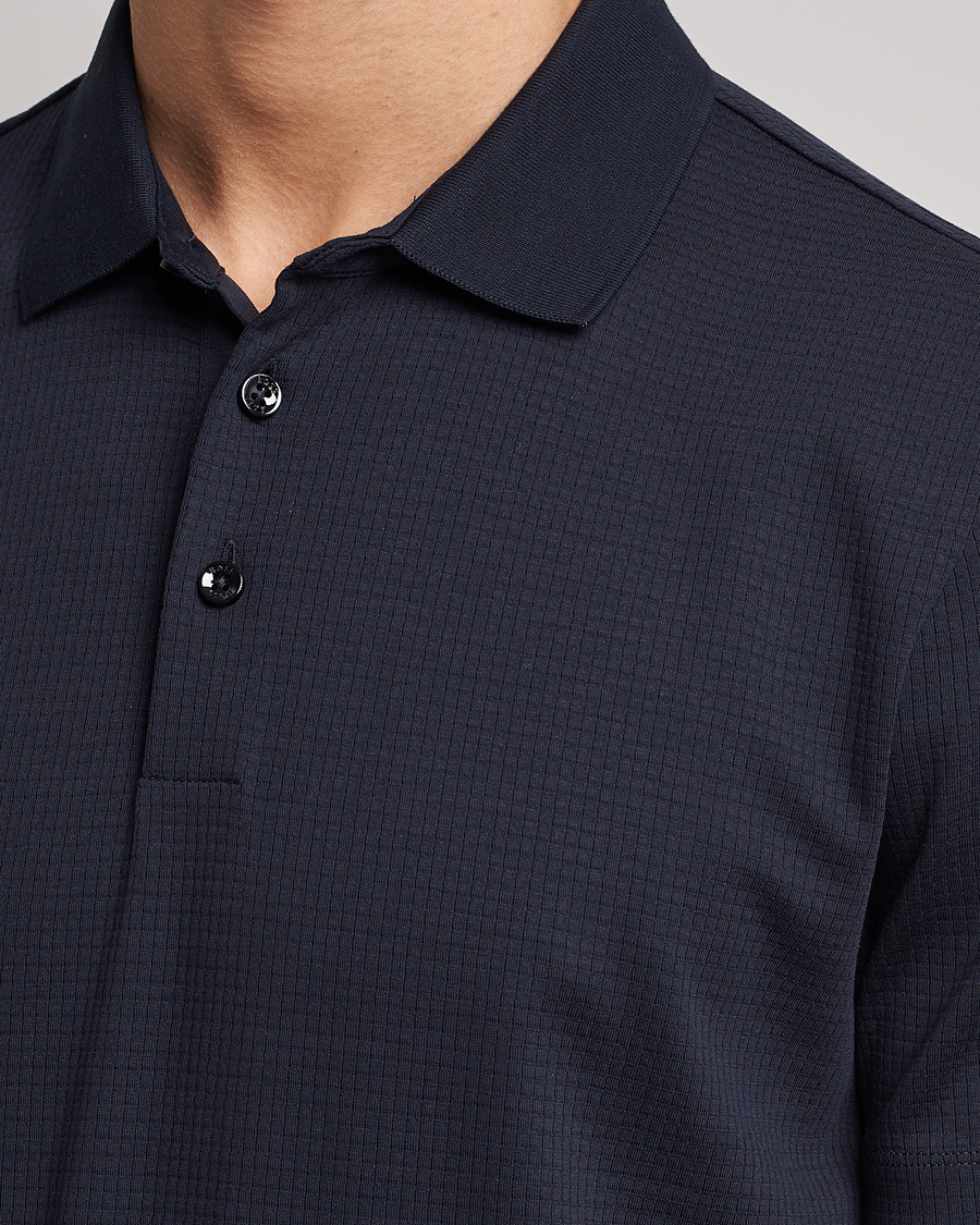 Hombres | Polos | BOSS BLACK | Pitton Waffle Polo Dark Blue