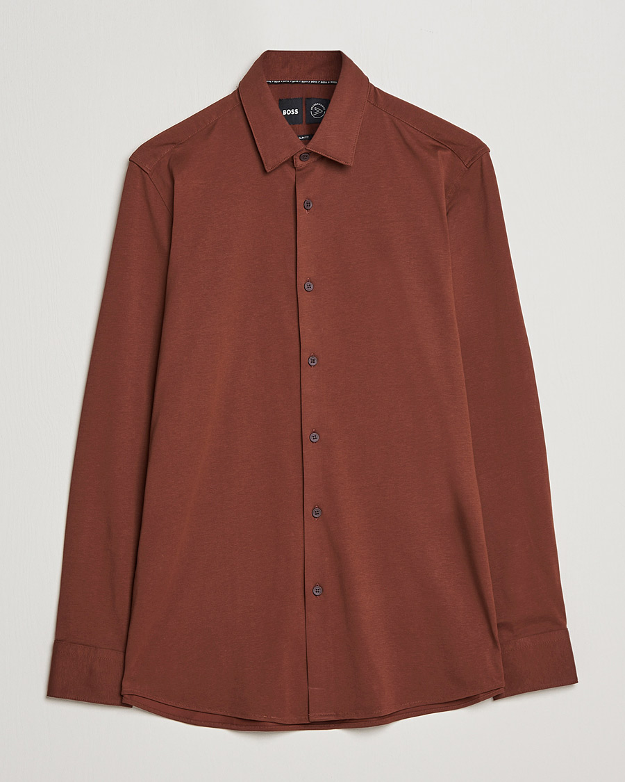 Hombres | Camisas | BOSS BLACK | Hank 4-Way Stretch Shirt Medium Brown