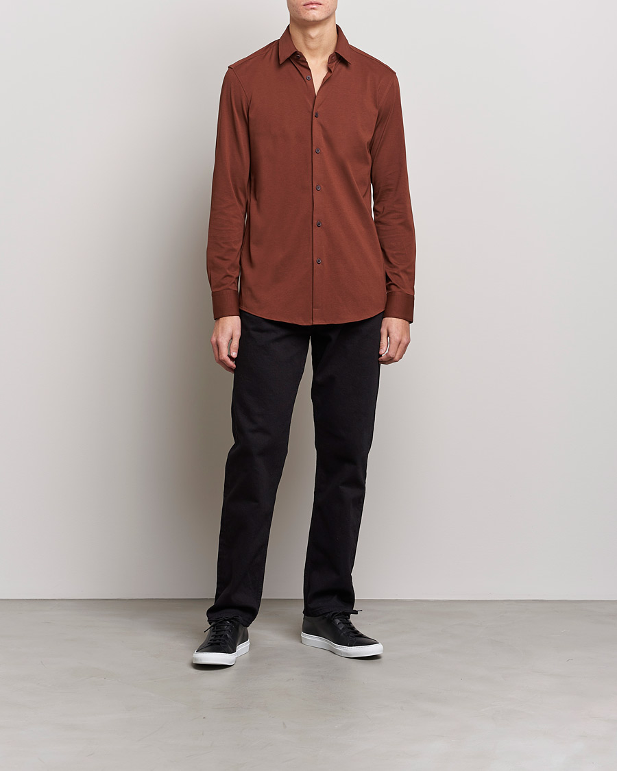 Hombres | Camisas | BOSS BLACK | Hank 4-Way Stretch Shirt Medium Brown