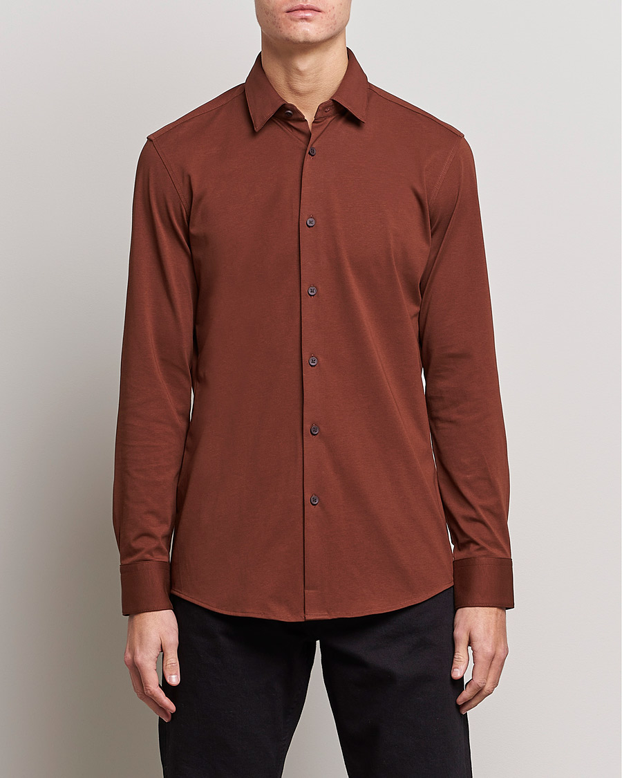 Hombres | Camisas | BOSS BLACK | Hank 4-Way Stretch Shirt Medium Brown