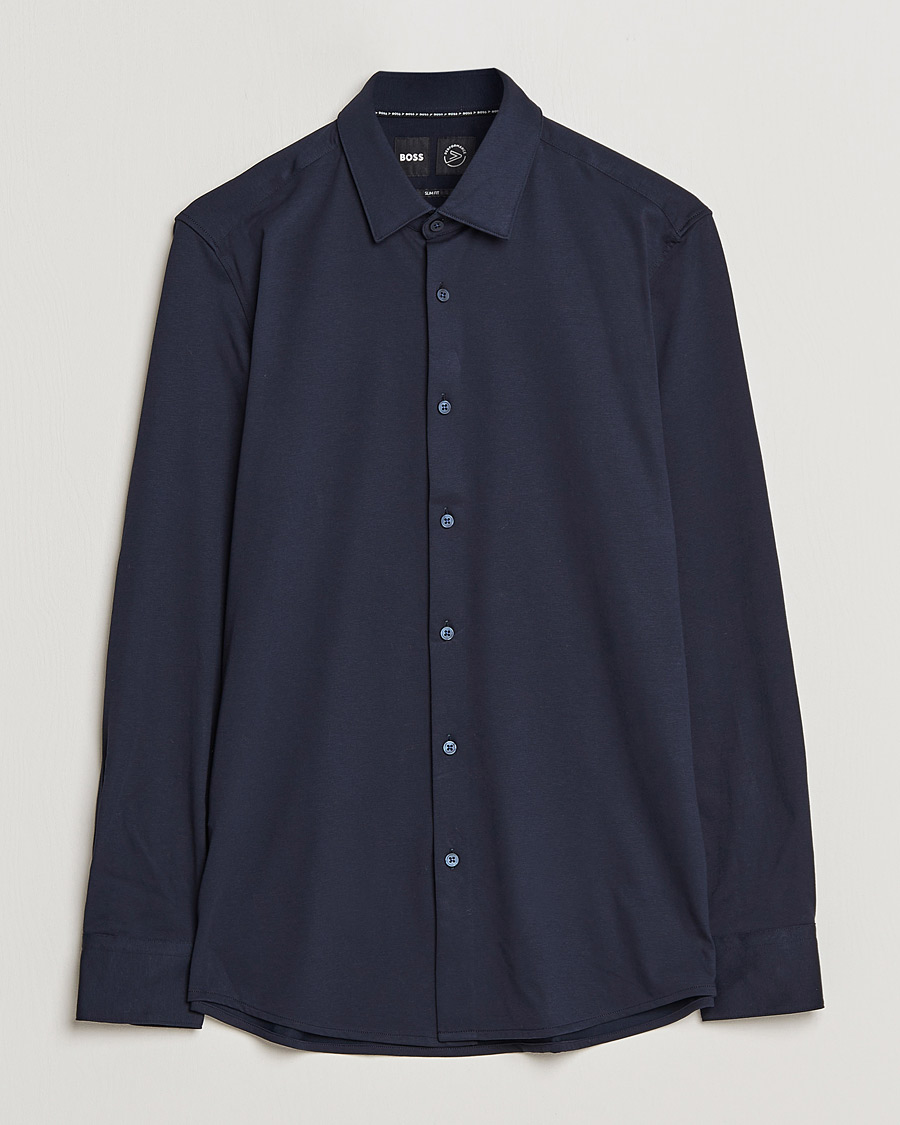 Hombres | Camisas | BOSS BLACK | Hank 4-Way Stretch Shirt Dark Blue