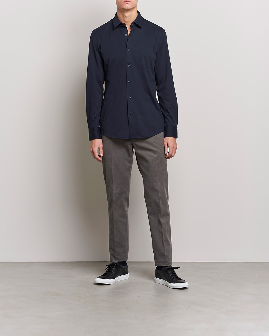 Hombres | Camisas | BOSS BLACK | Hank 4-Way Stretch Shirt Dark Blue
