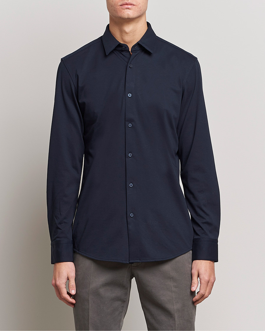 Hombres | Camisas | BOSS BLACK | Hank 4-Way Stretch Shirt Dark Blue