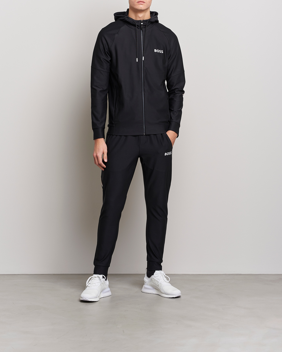 Hombres | Jerséis y prendas de punto | BOSS GREEN | Sixon Full Zip Hoodie Black