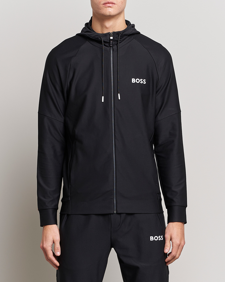 Hombres | Jerséis y prendas de punto | BOSS GREEN | Sixon Full Zip Hoodie Black