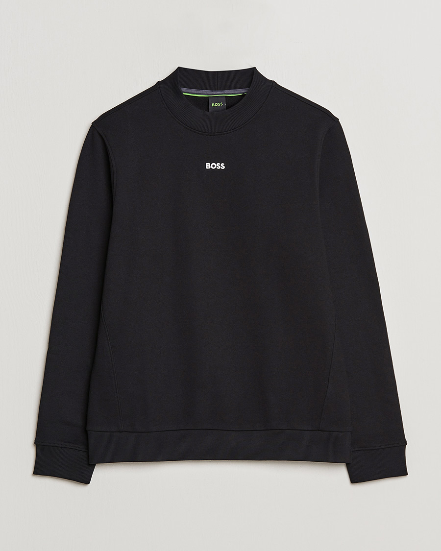 Hombres | Jerséis y prendas de punto | BOSS GREEN | Salbock Center Logo Sweatshirt Black