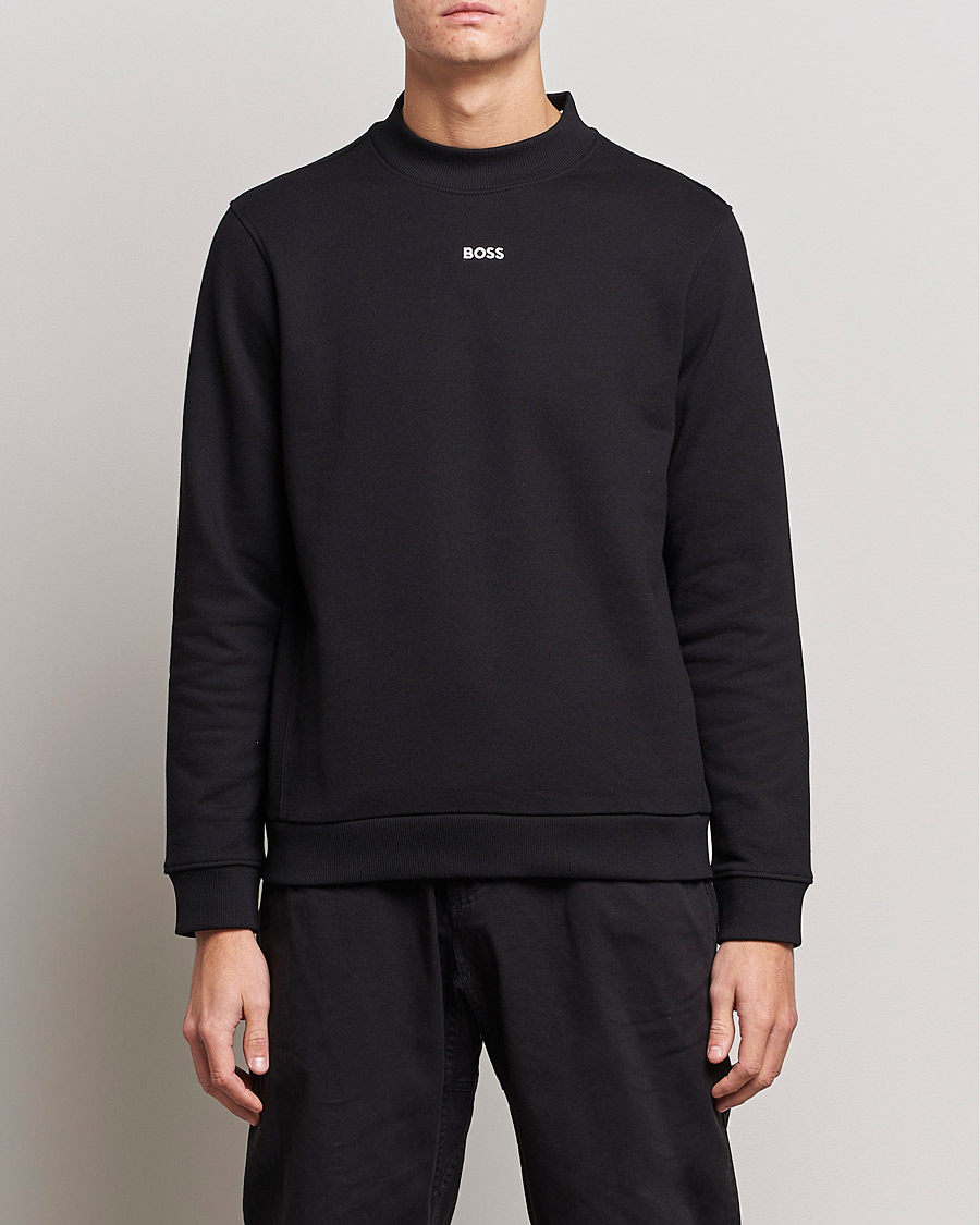 Hombres | Jerséis y prendas de punto | BOSS GREEN | Salbock Center Logo Sweatshirt Black