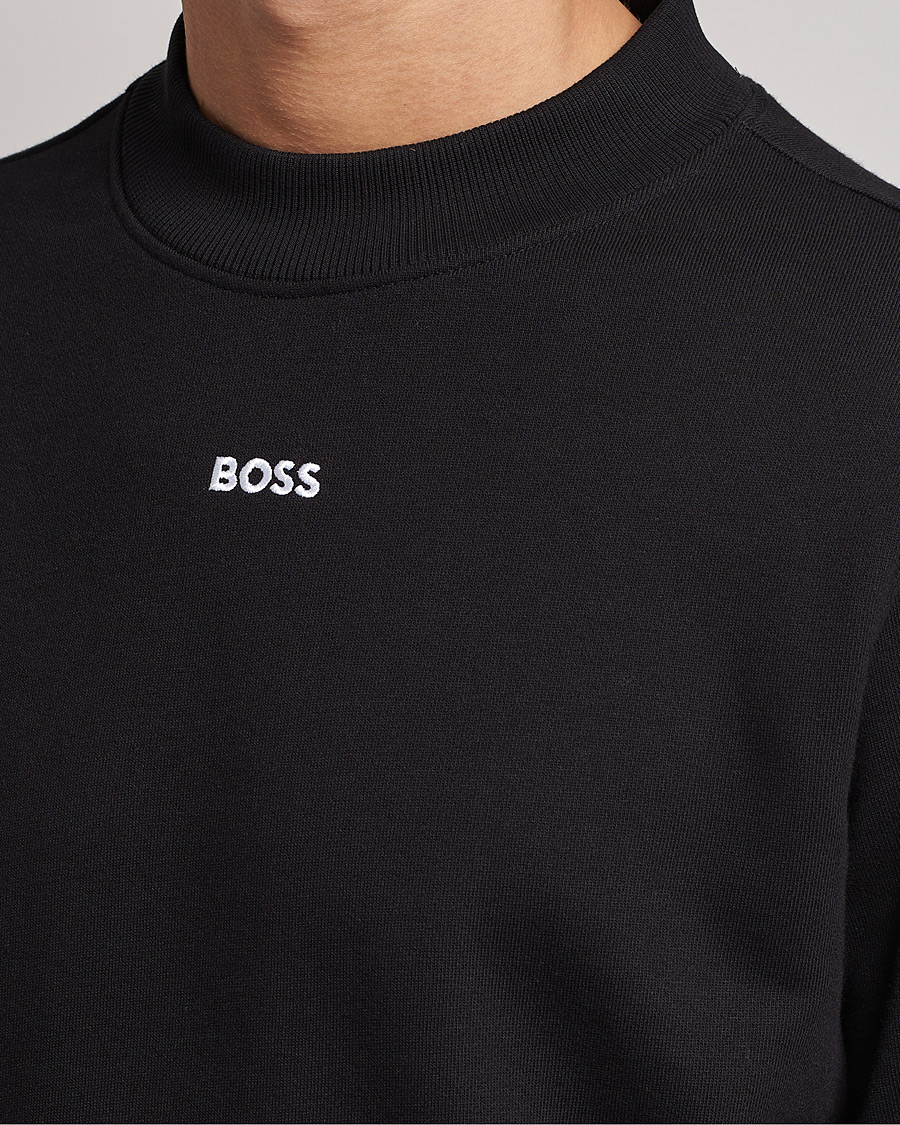 Hombres | Jerséis y prendas de punto | BOSS GREEN | Salbock Center Logo Sweatshirt Black