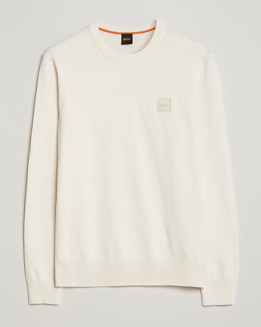 Hombres | Jerséis y prendas de punto | BOSS ORANGE | Kanovano Knitted Sweater Open White