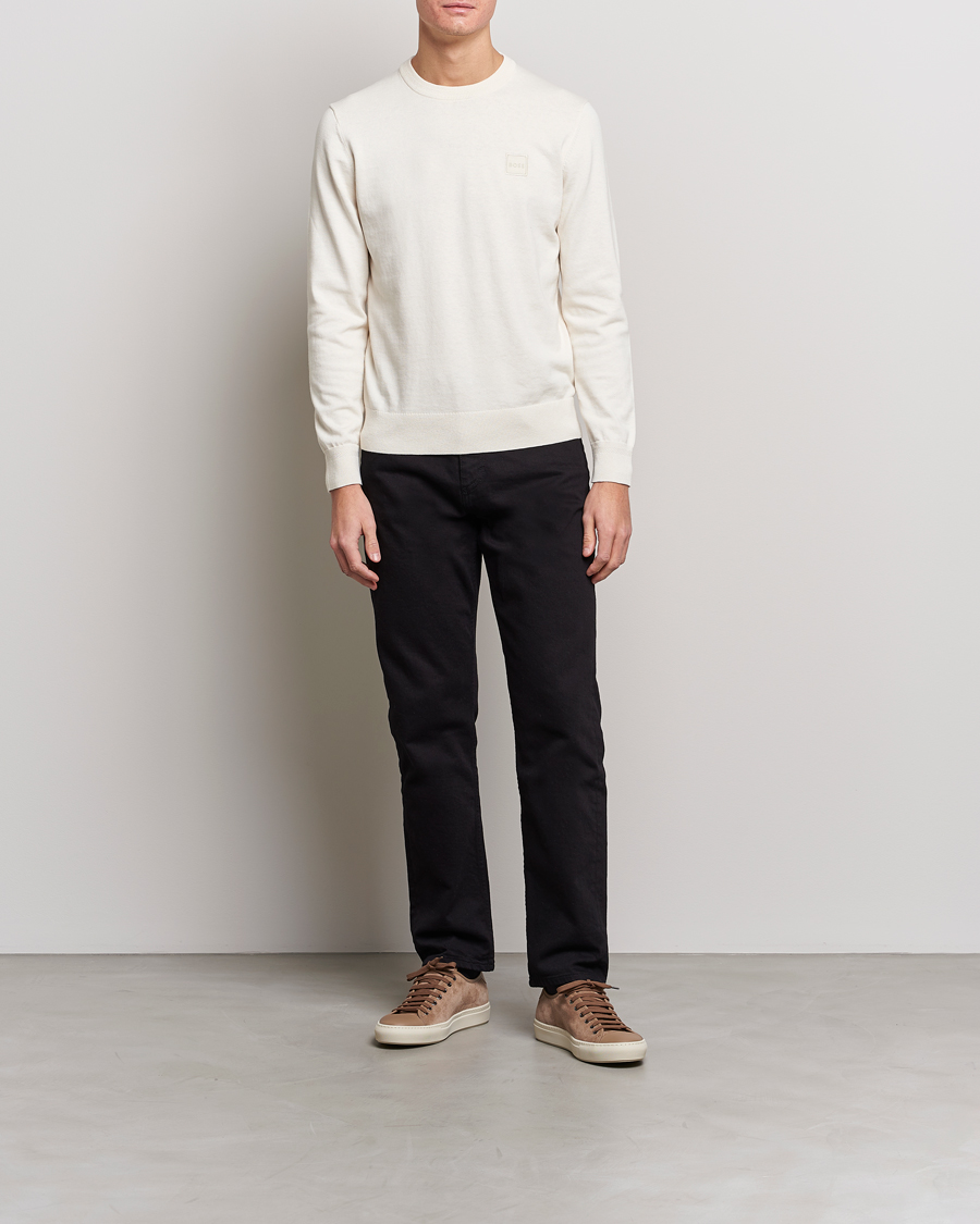 Hombres | Jerséis y prendas de punto | BOSS ORANGE | Kanovano Knitted Sweater Open White