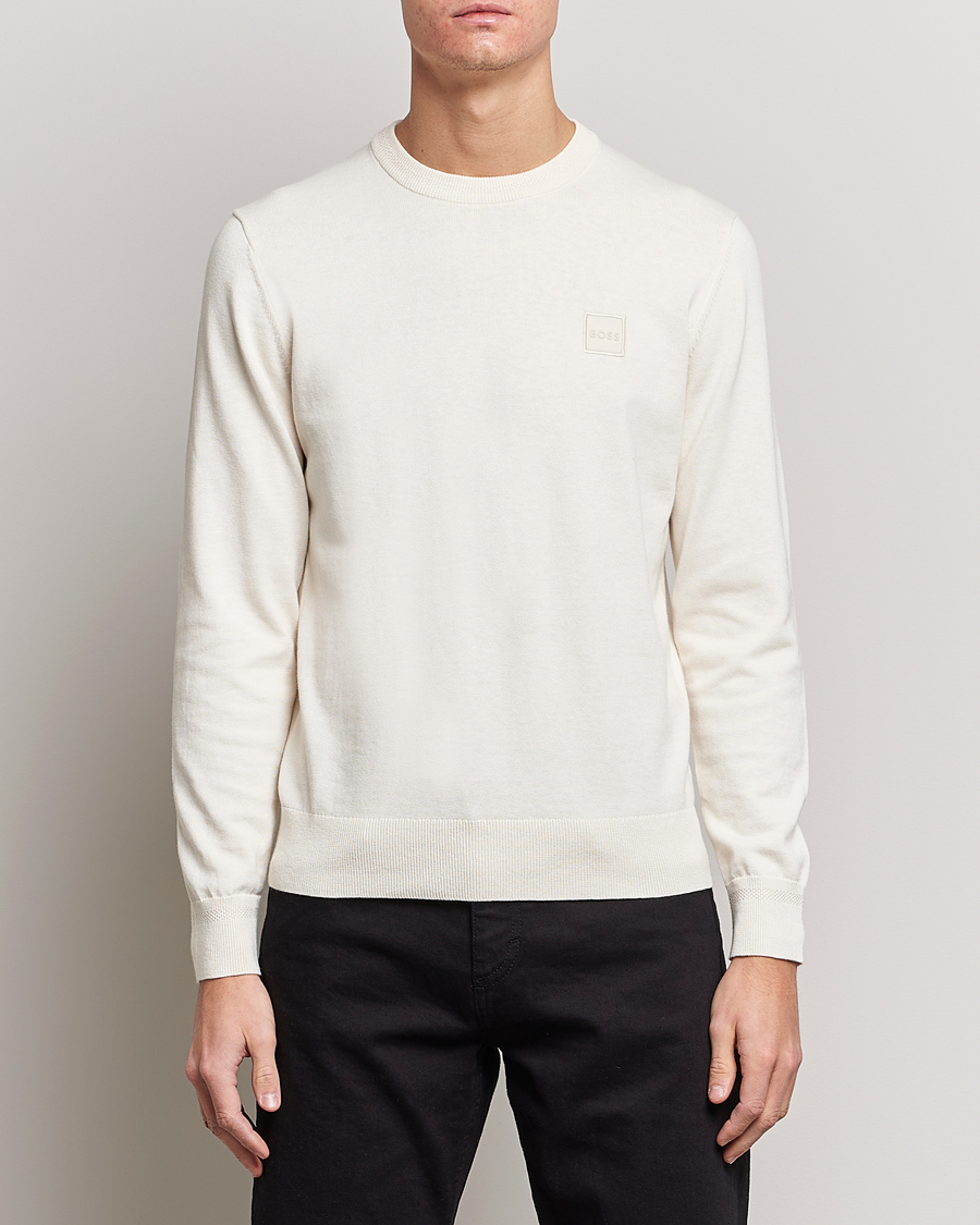 Hombres | Jerséis y prendas de punto | BOSS ORANGE | Kanovano Knitted Sweater Open White