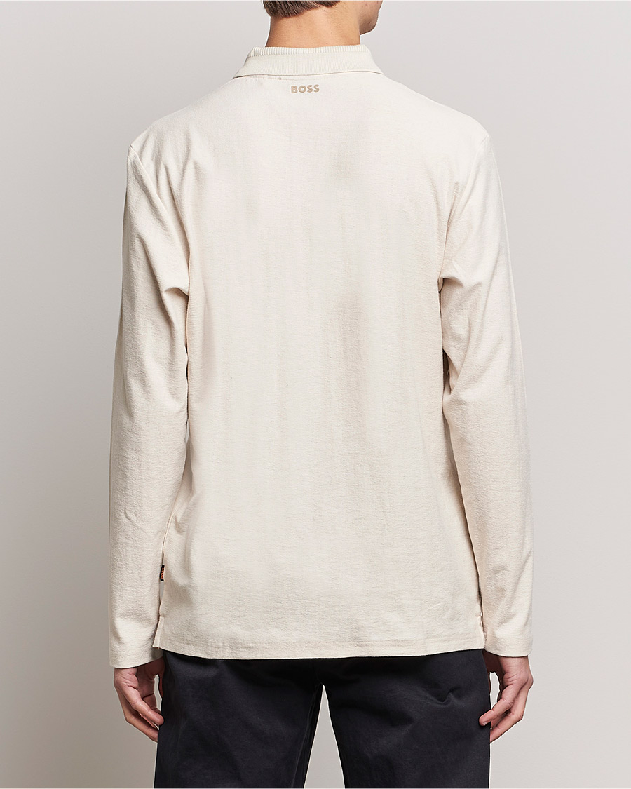 Hombres | Jerséis y prendas de punto | BOSS ORANGE | Pecollege Knitted Polo Open White