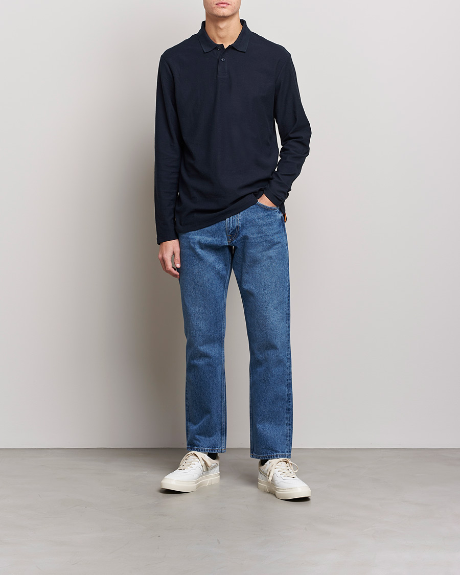 Hombres | Jerséis y prendas de punto | BOSS ORANGE | Pecollege Knitted Polo Dark Blue