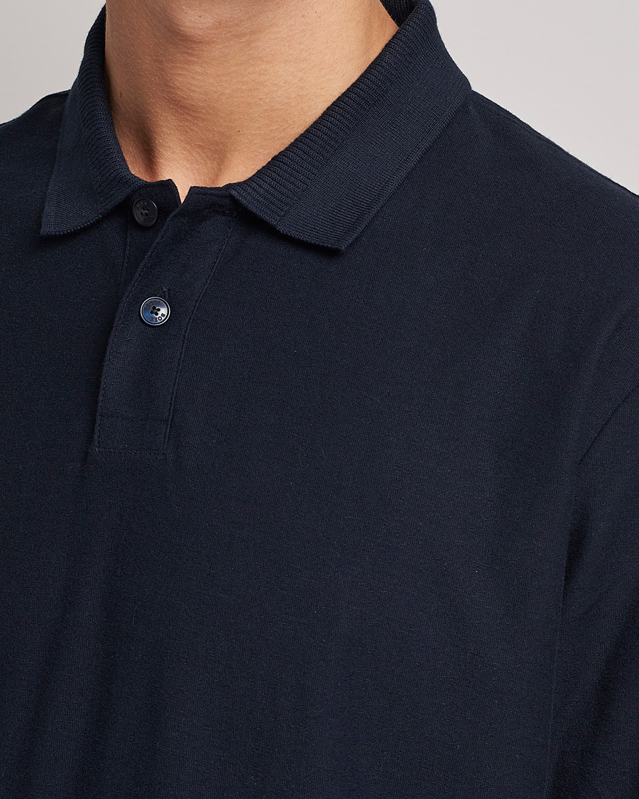 Hombres | Jerséis y prendas de punto | BOSS ORANGE | Pecollege Knitted Polo Dark Blue