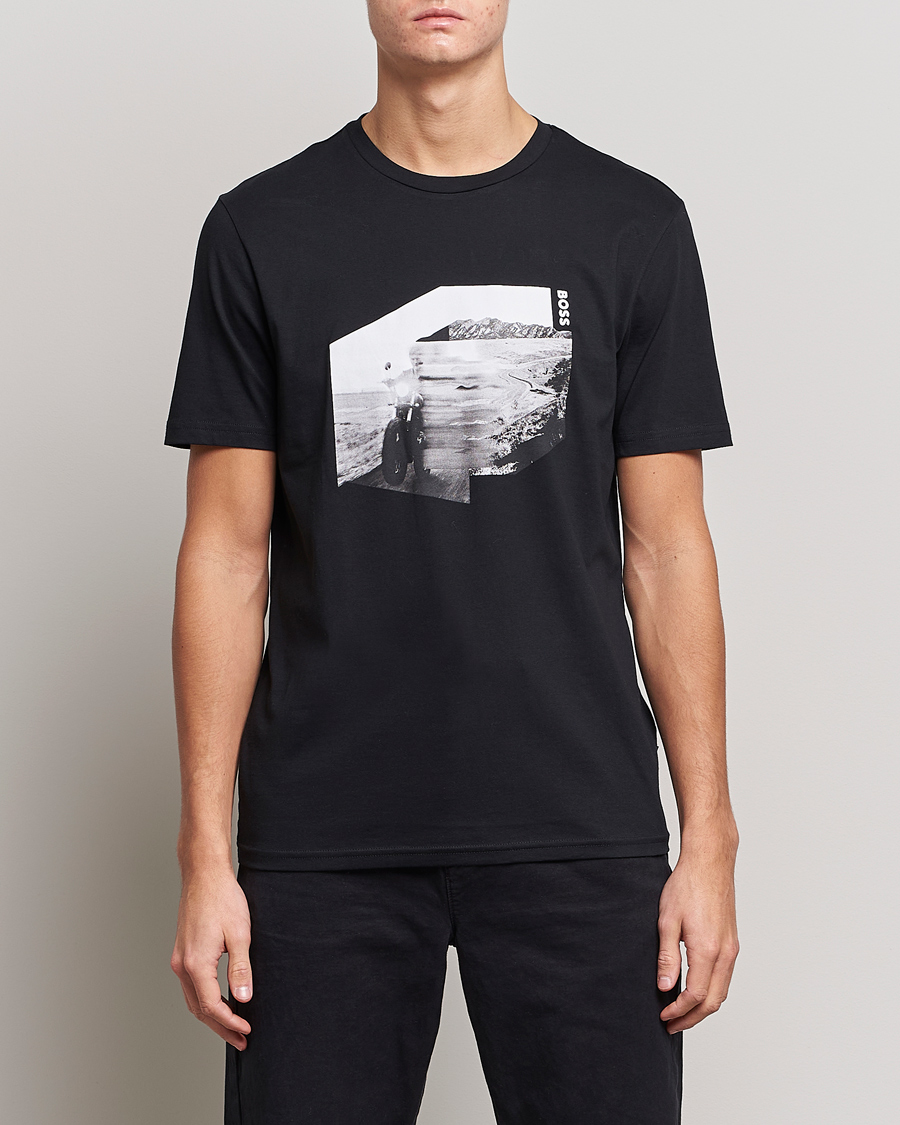 Hombres | Camisetas | BOSS ORANGE | Teglow Photoprint Crew Neck T-Shirt Black