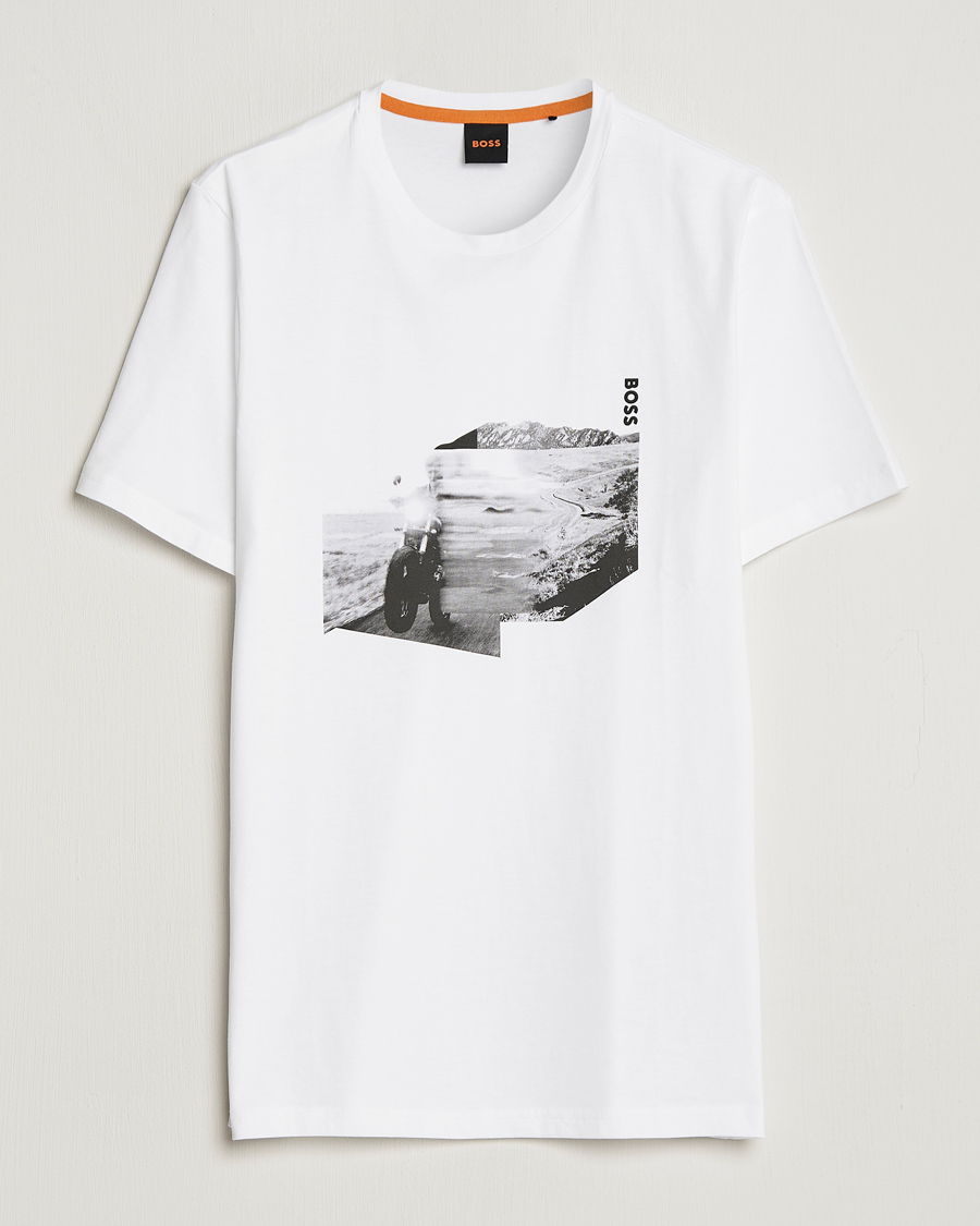 Hombres | Camisetas | BOSS ORANGE | Teglow Photoprint Crew Neck T-Shirt White