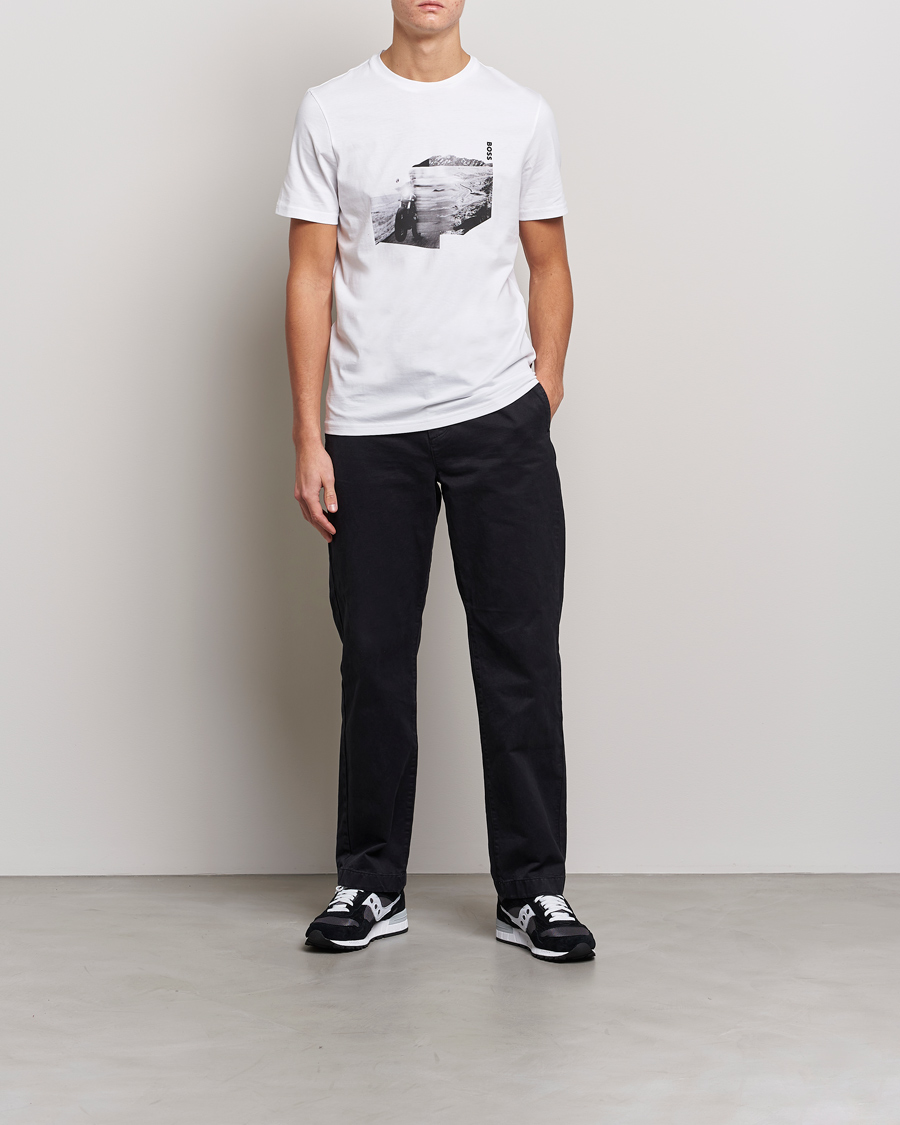 Hombres | Camisetas | BOSS ORANGE | Teglow Photoprint Crew Neck T-Shirt White