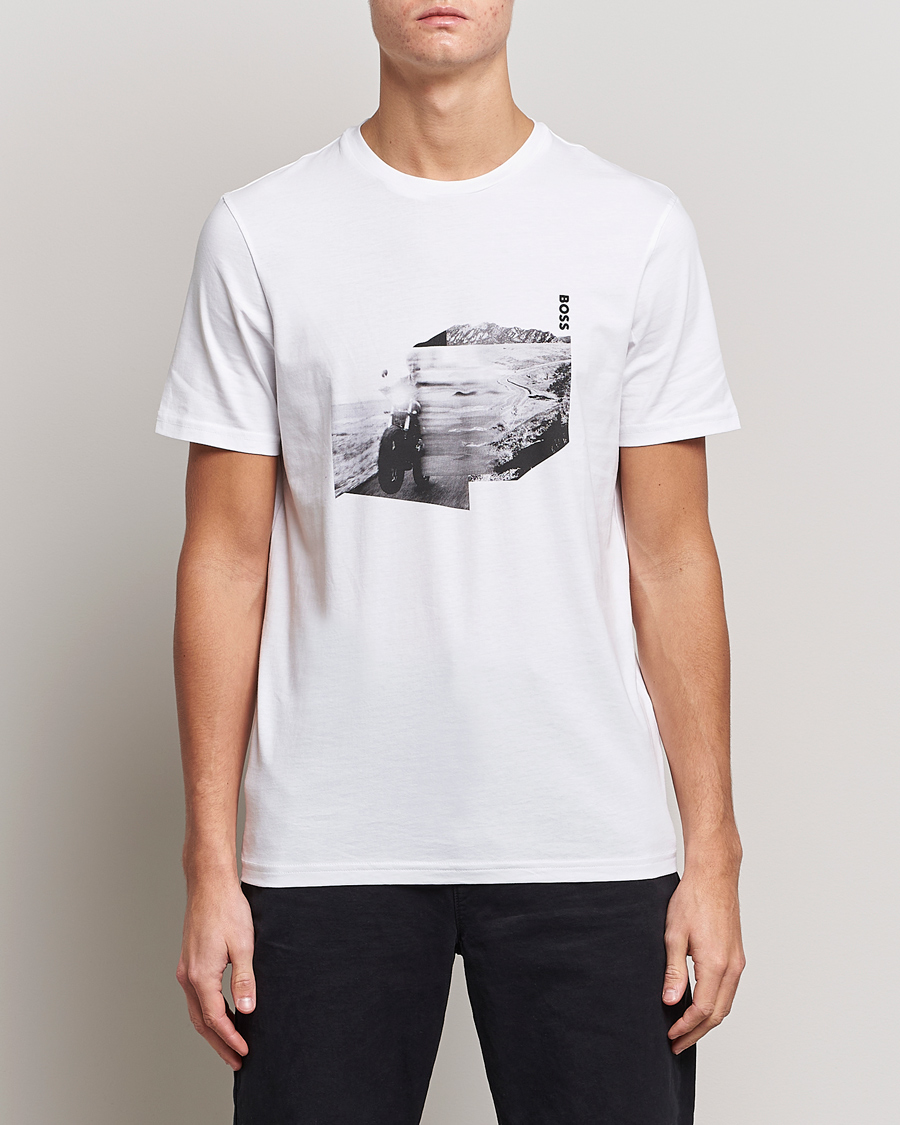 Hombres | Camisetas | BOSS ORANGE | Teglow Photoprint Crew Neck T-Shirt White