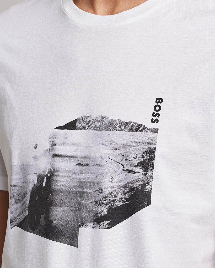 Hombres | Camisetas | BOSS ORANGE | Teglow Photoprint Crew Neck T-Shirt White
