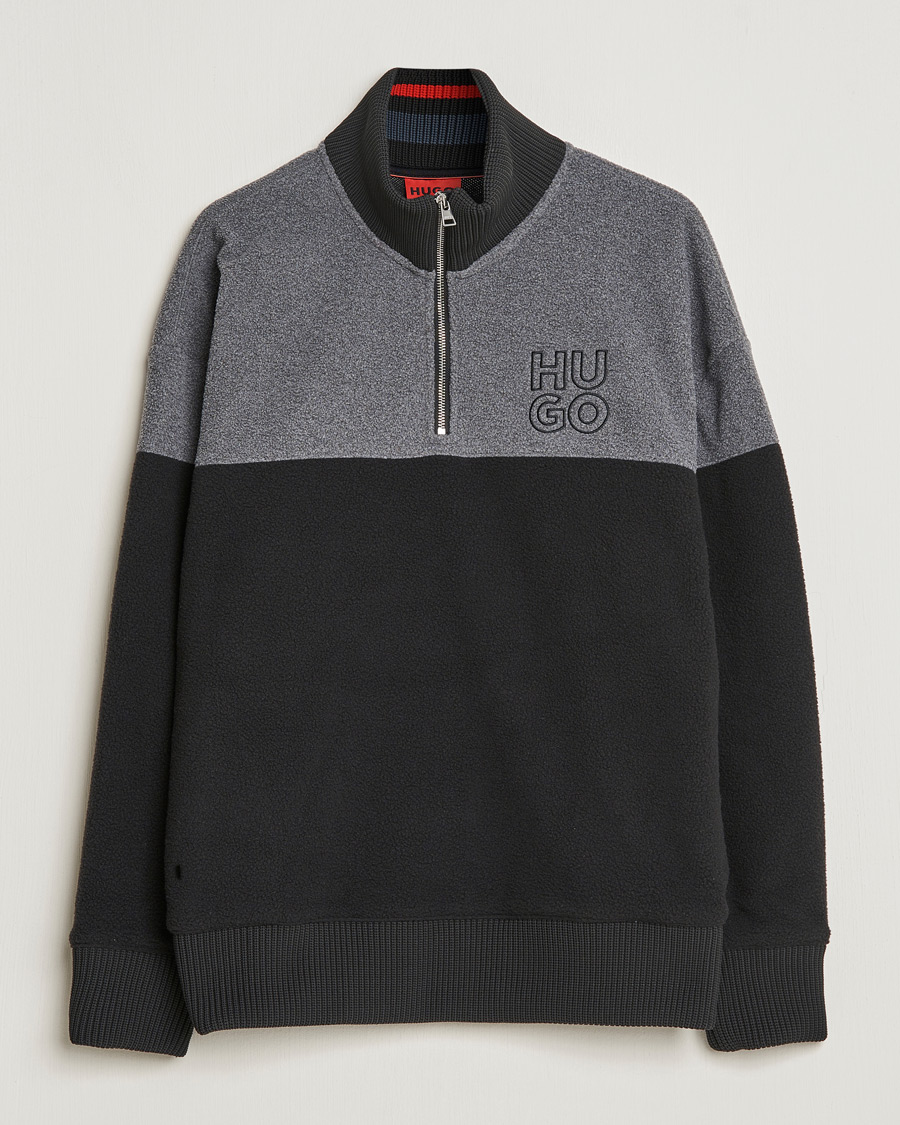 Hombres | Jerséis y prendas de punto | HUGO | Dorpin Half Zip Sweater Black