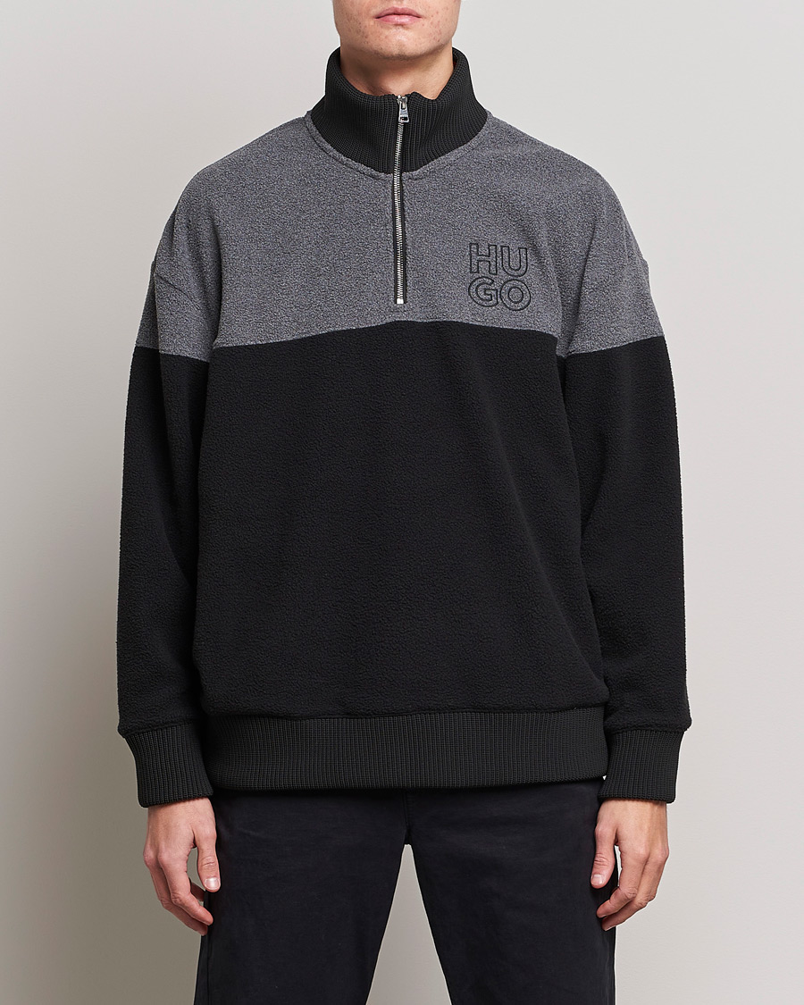 Hombres | Jerséis y prendas de punto | HUGO | Dorpin Half Zip Sweater Black