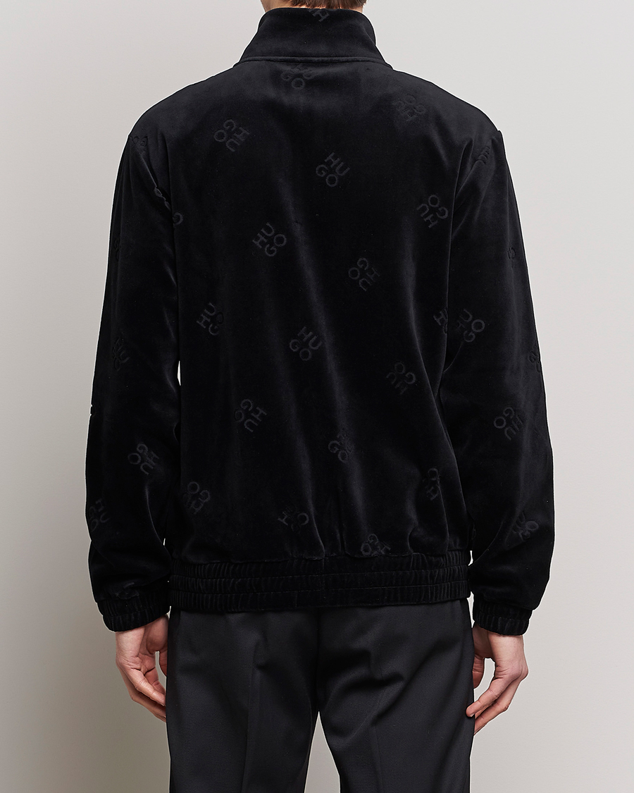 Hombres | Jerséis y prendas de punto | HUGO | Dornbill Velvet Full Zip Jacket Black