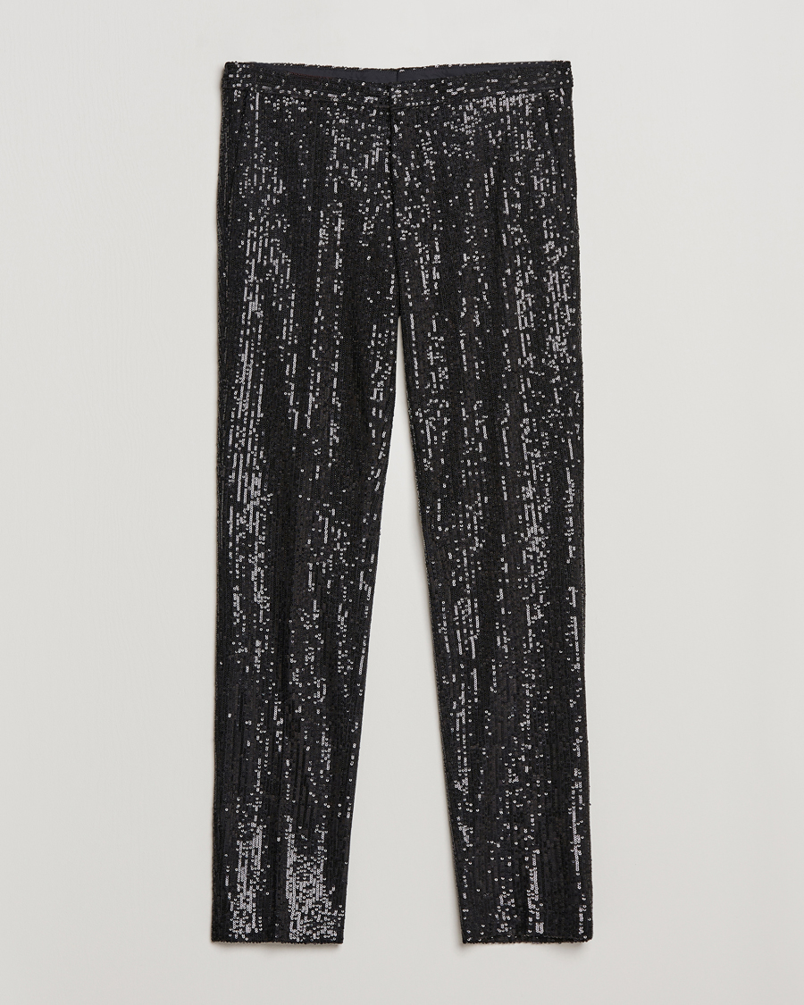 Hombres | Pantalones | HUGO | Hesten Shiny Tuxedo Trousers Black