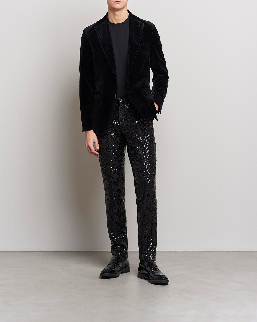 Hombres | Pantalones | HUGO | Hesten Shiny Tuxedo Trousers Black