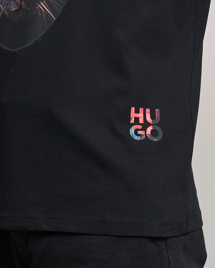 Hombres | Camisetas | HUGO | Deetah Logo Crew Neck T-Shirt Black