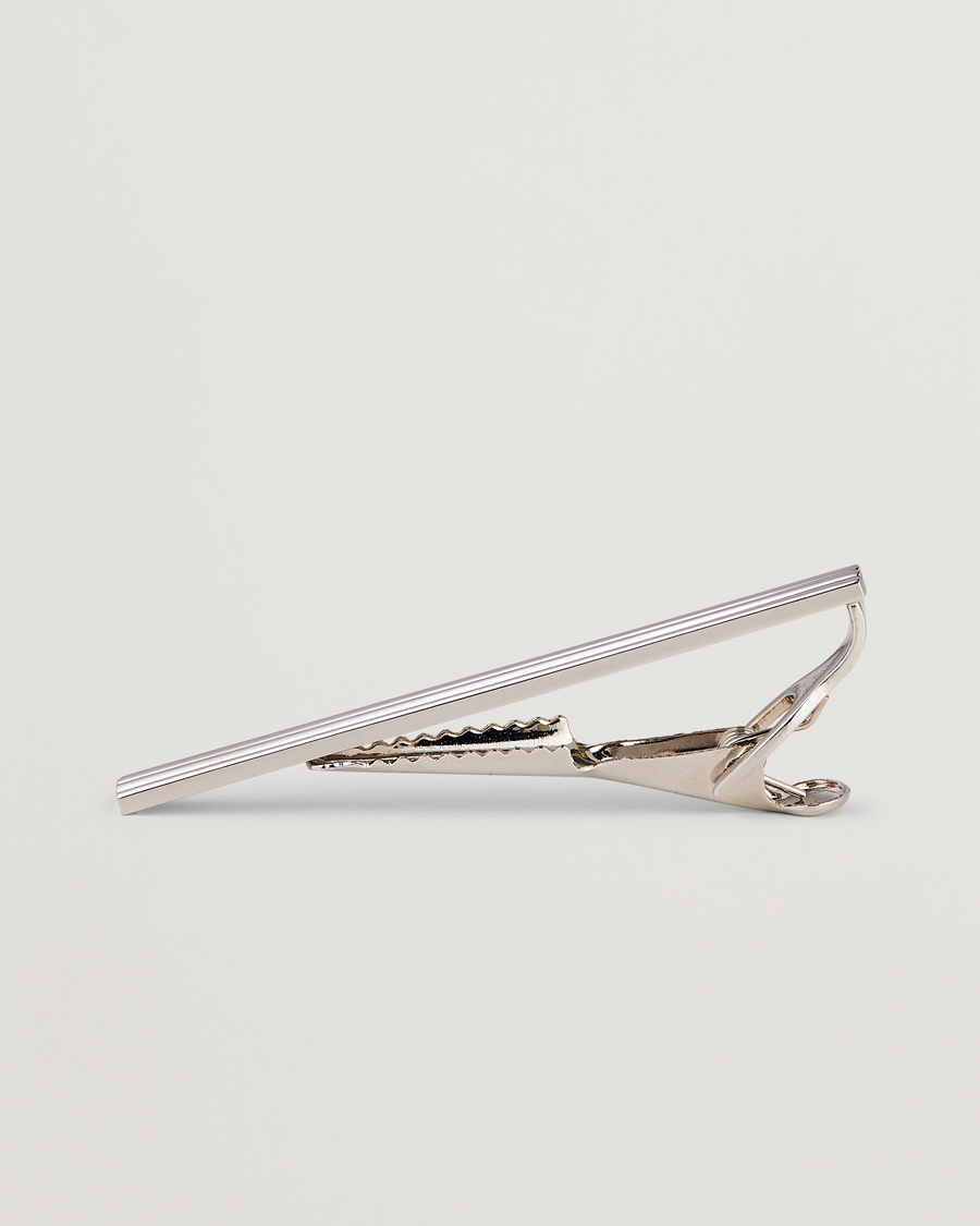 Hombres | Corbatas | Amanda Christensen | Ribbed Tie Clip Silver
